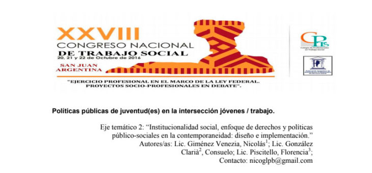 Políticas públicas de juventud(es) en la intersección jóvenes trabajo